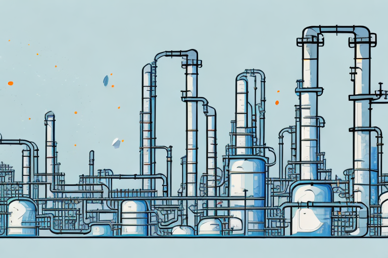A refinery with pipes and tanks