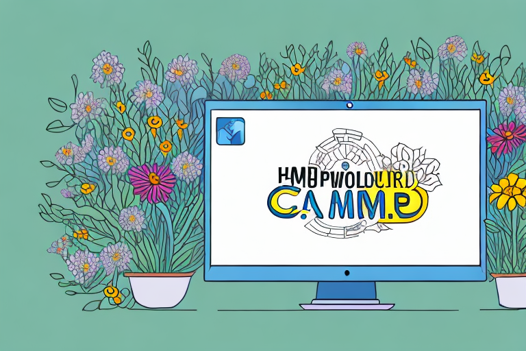 A wildflower farm with a computer displaying a pay-per-click campaign