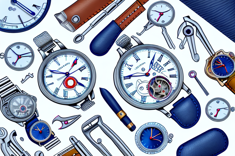 A watchmaker's tools and materials in the process of creating a custom watch