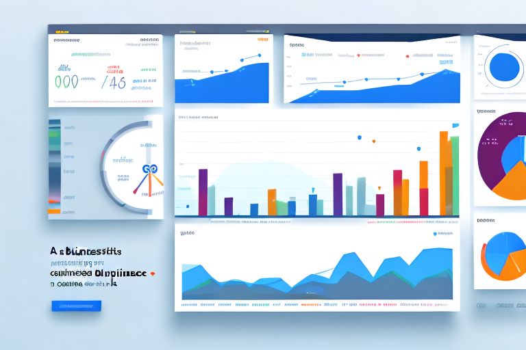 A business dashboard with data points and graphs to represent the success of a pay-per-click campaign