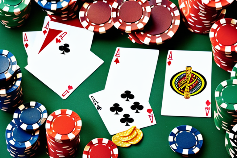 A casino table with chips and cards to accompany the article