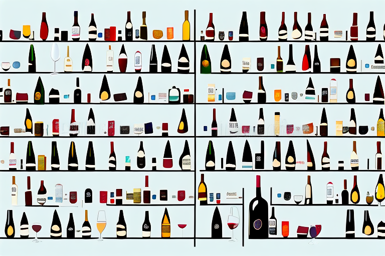 A boutique wine store with shelves full of bottles and glasses
