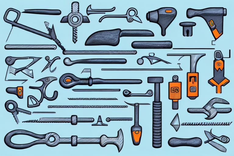 A locksmith's tools and equipment in an abstract
