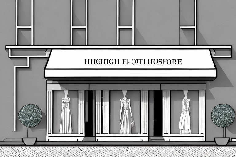 A high-end fashion boutique storefront