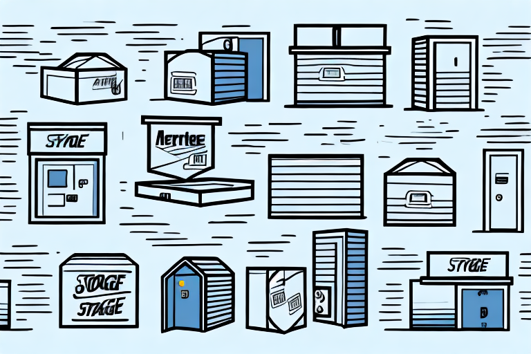 A self-storage facility with a variety of storage units