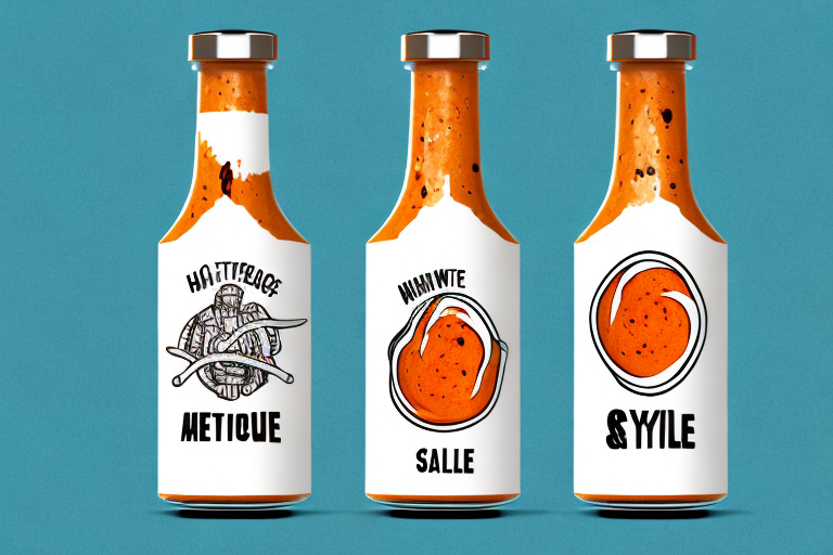 A hot sauce bottle with a creative marketing campaign concept surrounding it