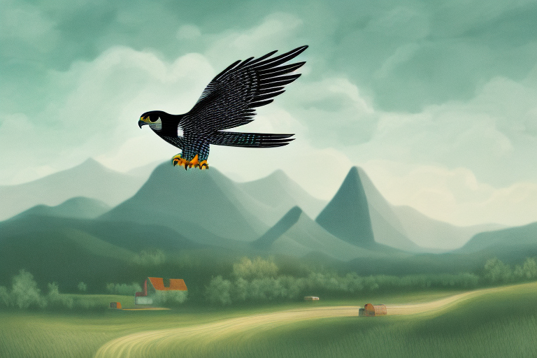 A falcon in flight