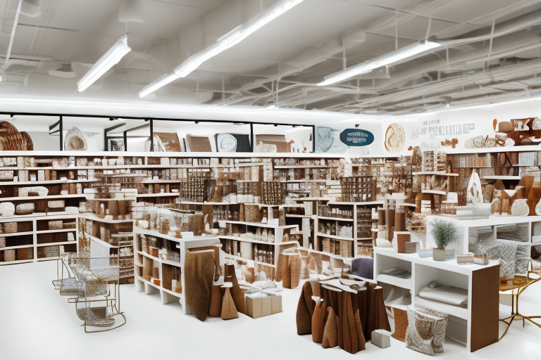 A home goods store with shelves and products