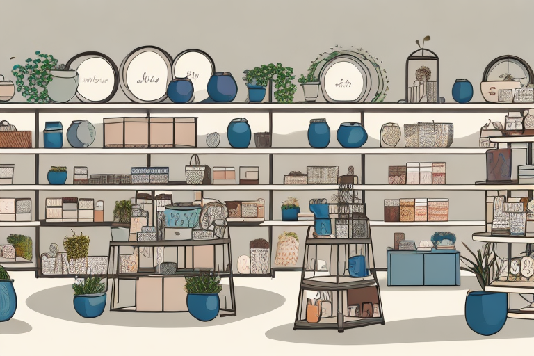 A home goods store with shelves filled with products