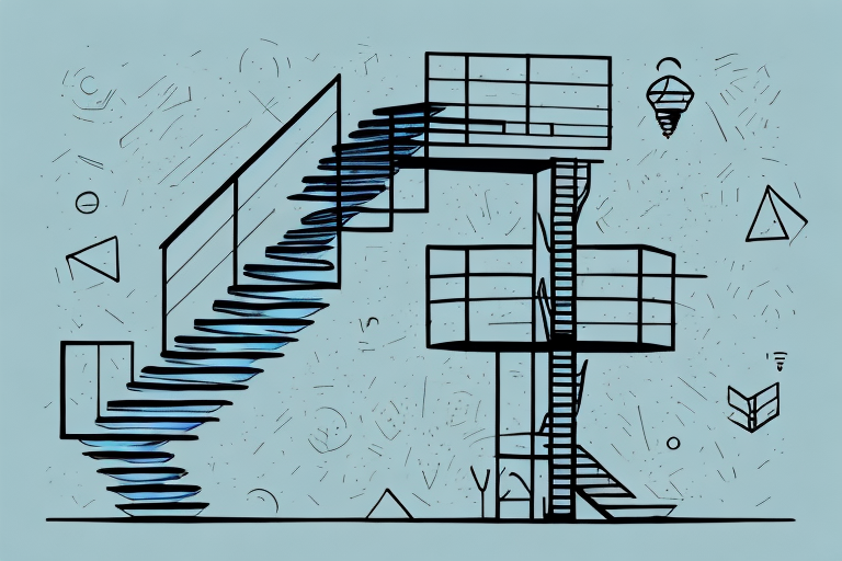 A small business climbing a staircase to represent the idea of scaling