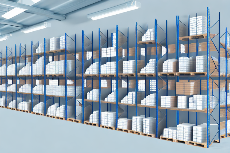 A warehouse filled with storage shelves and boxes