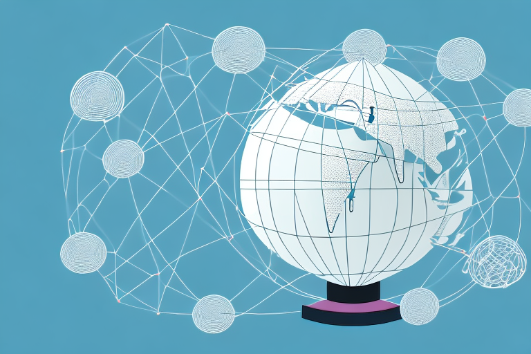 A globe with a network of interconnected lines representing a successful travel services franchise