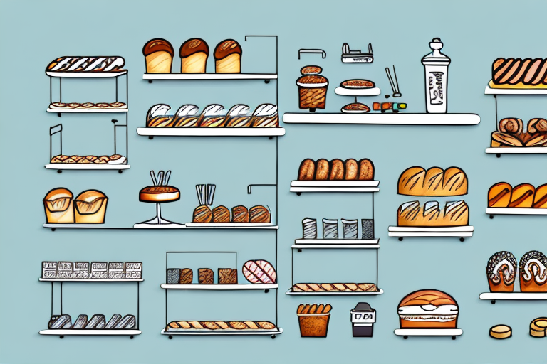 A bakery with shelves of products