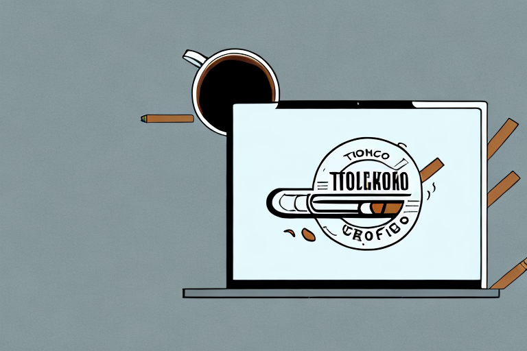 A tobacco product with a laptop and a cup of coffee