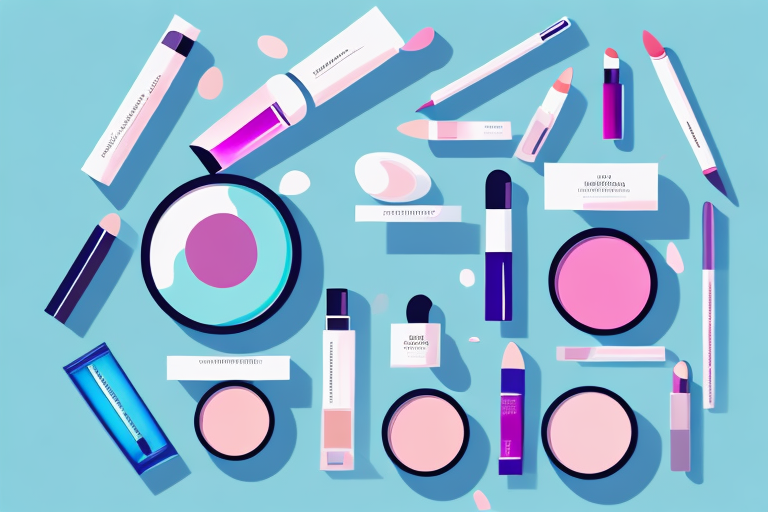 A cosmetics product with vibrant colors and shapes to create an eye-catching infographic