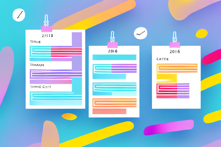A colorful event planning timeline with a checklist of tasks