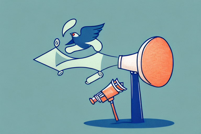 A bird carrying a megaphone