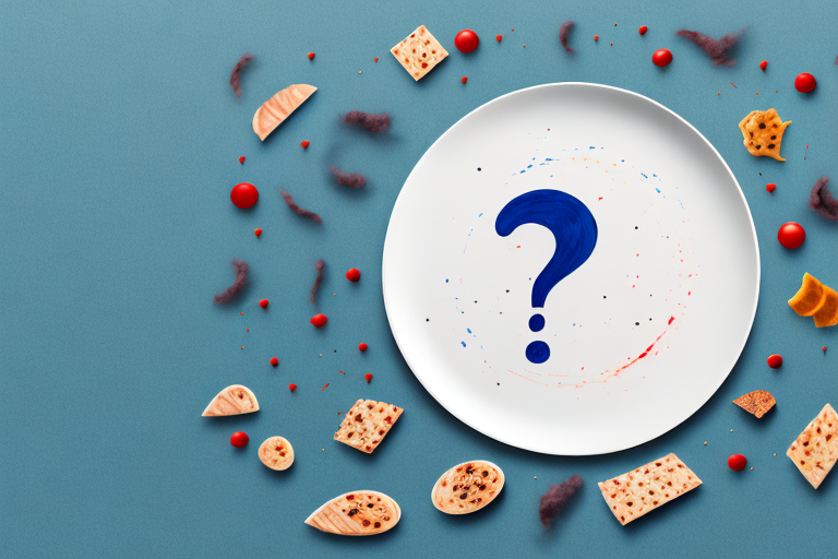 A plate of food with a question mark hovering above it