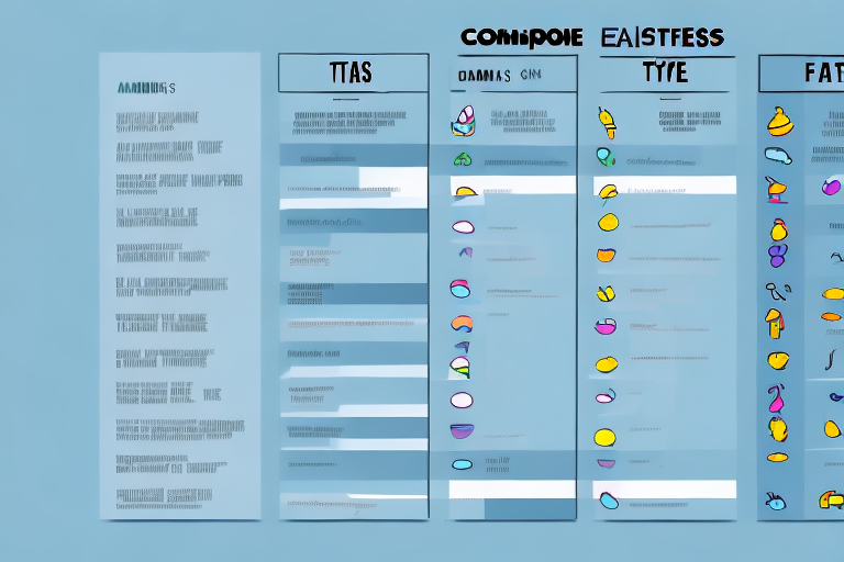 A comparison chart with labels and data points