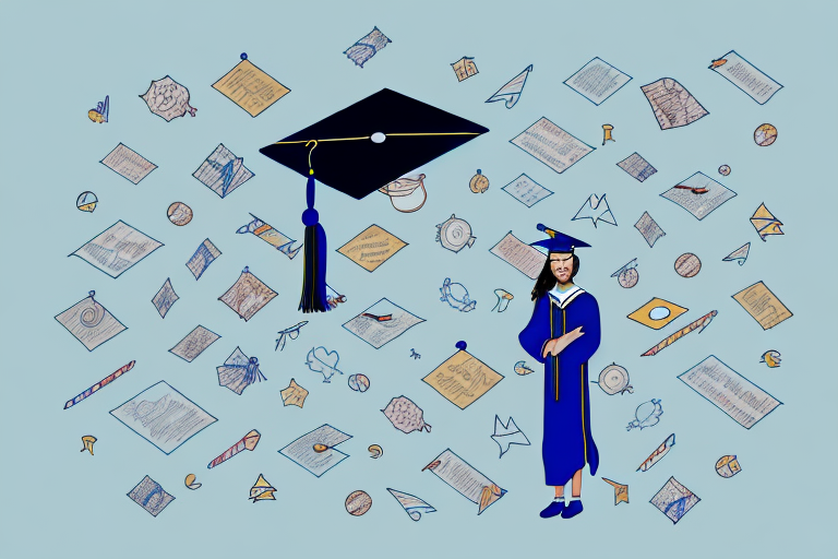 A student in a graduation cap and gown