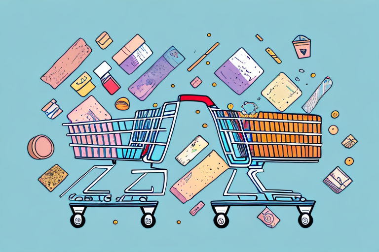 A shopping cart filled with items