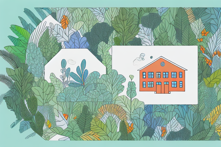 A house surrounded by a vibrant community of plants