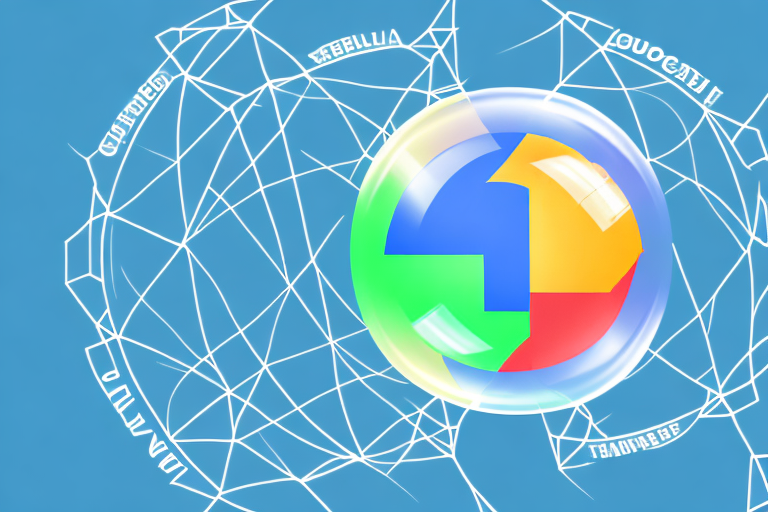 A bubble with a google my business logo inside it