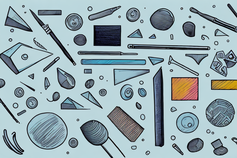An artist's tools and materials