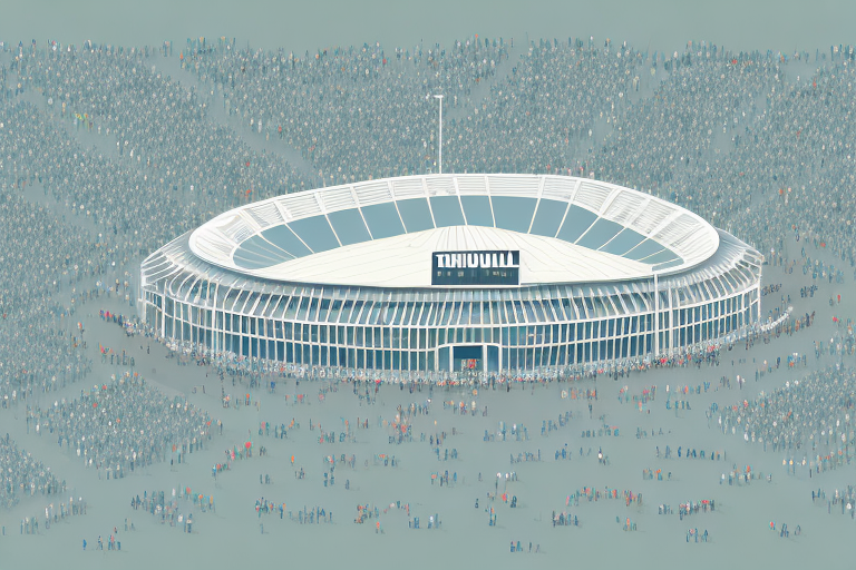 A stadium with a crowd of people