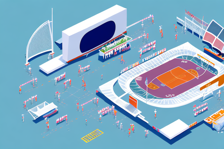 A sports stadium with a focus on the financial aspects of the sport