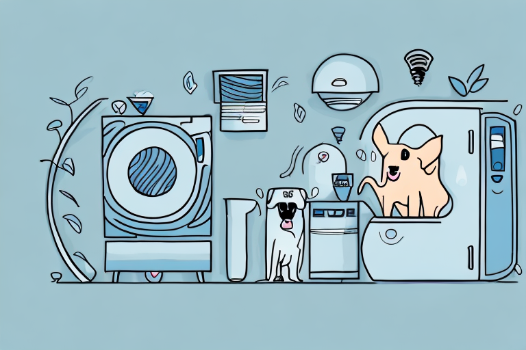 A pet in a home with energy-efficient appliances