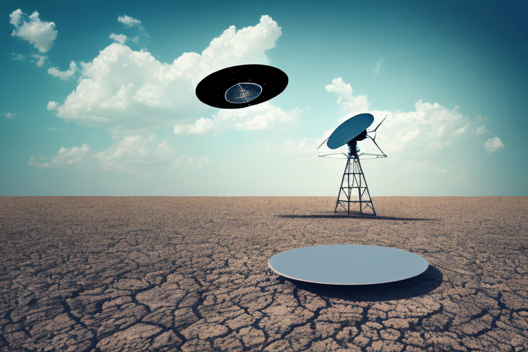 A satellite dish in a barren landscape