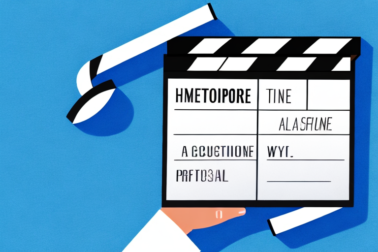 A telephone with a movie clapperboard in the background