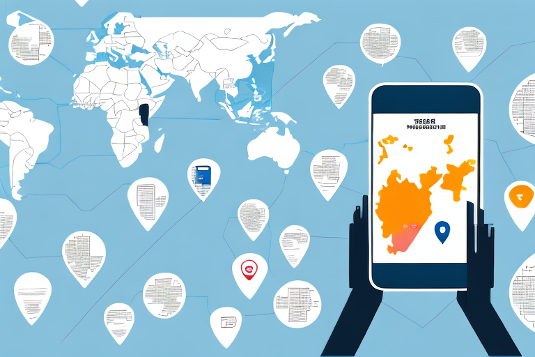 A phone and a map showing the geographical reach of the telemarketing campaign
